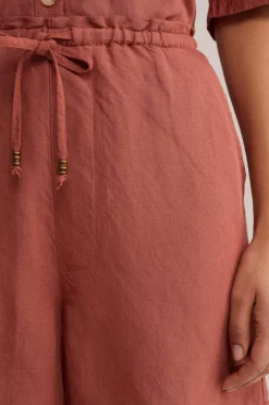 Relaxed fit short van linnenmix