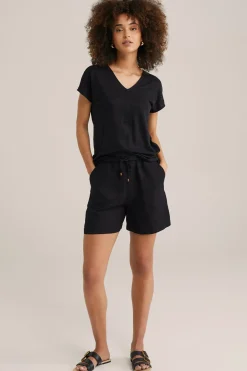 Relaxed fit short van linnenmix