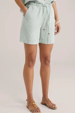 Relaxed fit short van linnenmix