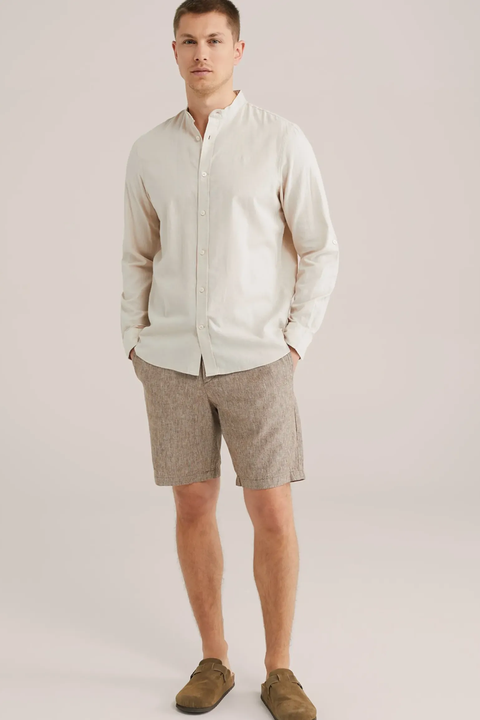 relaxed fit short van linnenmix