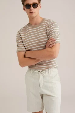 relaxed fit short van linnenmix