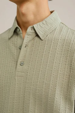 Seersucker polo