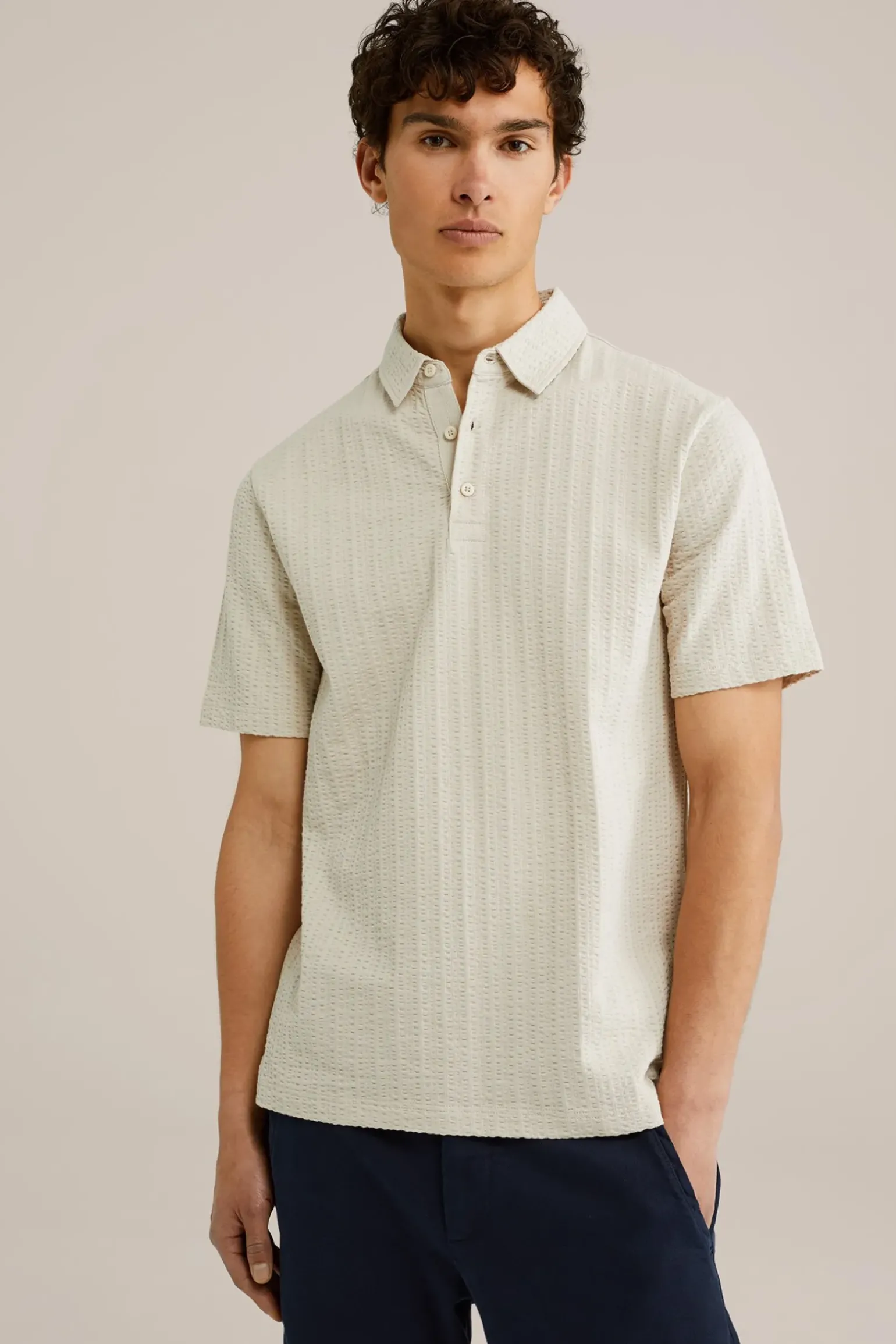 Seersucker polo