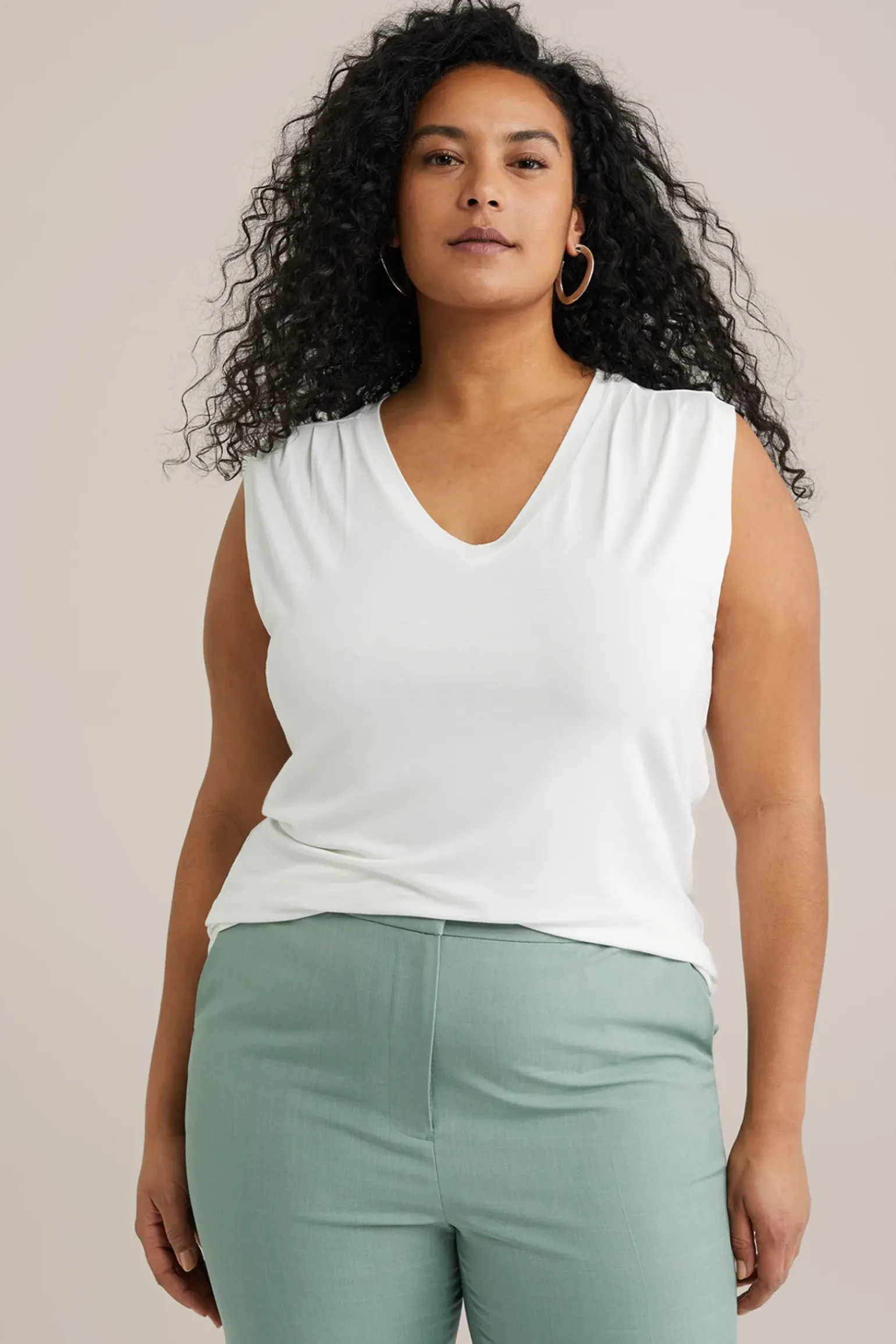 singlet met V-hals - Curve