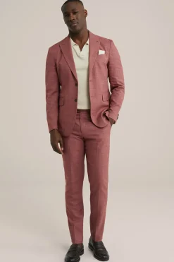Slim fit blazer van linnenmix