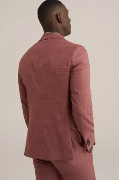 Slim fit blazer van linnenmix