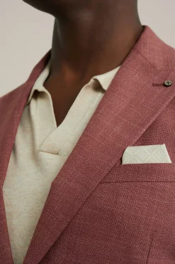 Slim fit blazer van linnenmix