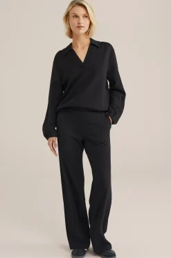 Slim fit broek met structuur
