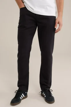 slim fit broek van linnenmix
