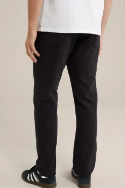 slim fit broek van linnenmix
