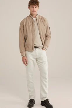 slim fit broek van linnenmix
