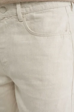 slim fit broek van linnenmix