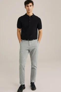 slim fit chino met structuur