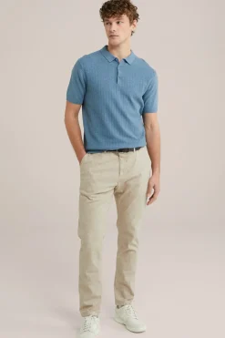 slim fit chino met structuur