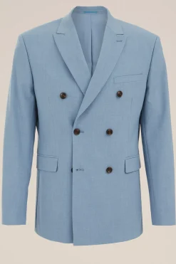slim fit double-breasted blazer