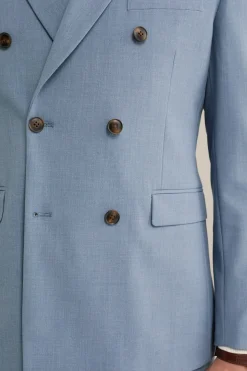 slim fit double-breasted blazer