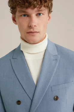 slim fit double-breasted blazer