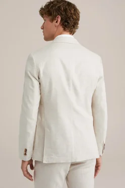 Slim fit double breasted blazer van linnenmix