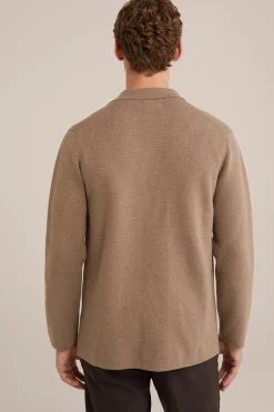 Slim fit fijngebreide blazer