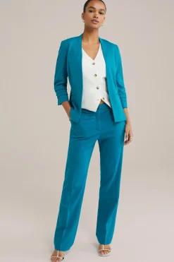 Slim fit flared pantalon met stretch