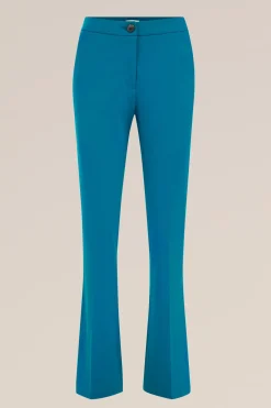 Slim fit flared pantalon met stretch