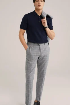 Slim fit geruite pantalon van Italiaanse kwaliteit