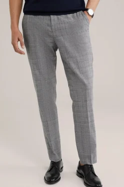 Slim fit geruite pantalon van Italiaanse kwaliteit