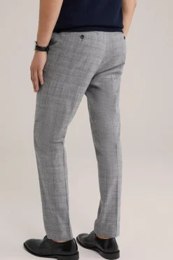 Slim fit geruite pantalon van Italiaanse kwaliteit