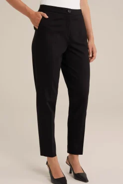 slim fit jersey pantalon met stretch