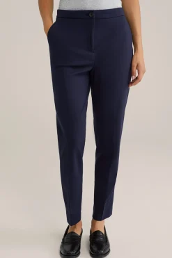 slim fit jersey pantalon met stretch