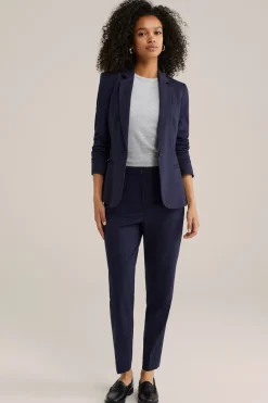 slim fit jersey pantalon met stretch