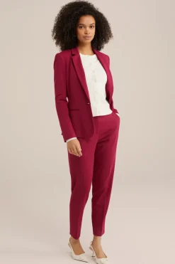 slim fit jersey pantalon met stretch