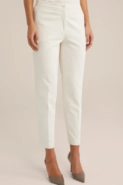 slim fit jersey pantalon met stretch
