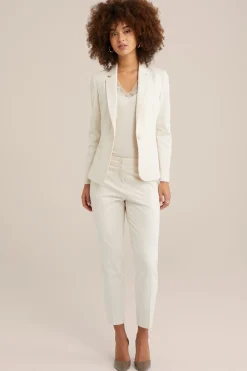 slim fit jersey pantalon met stretch