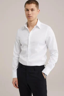 Slim fit overhemd met structuur