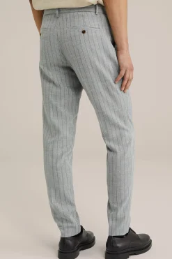 Slim fit pantalon met krijtstreep