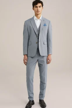 Slim fit pantalon met micropatroon