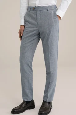 Slim fit pantalon met micropatroon