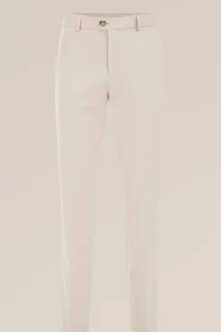 Slim fit pantalon met stretch en visgraatmotief