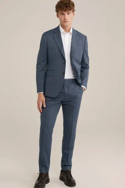 slim fit pantalon met subtiele streep