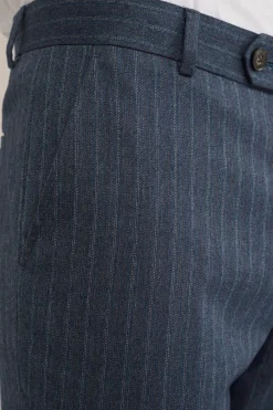 slim fit pantalon met subtiele streep