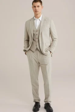Slim fit pantalon met subtiel ruitdessin
