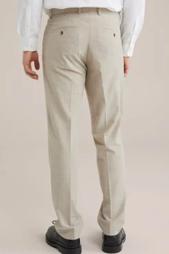 Slim fit pantalon met subtiel ruitdessin