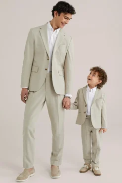 Slim fit pantalon met subtiel ruitdessin