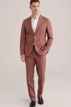 Slim fit pantalon van linnenmix