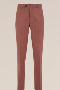 Slim fit pantalon van linnenmix