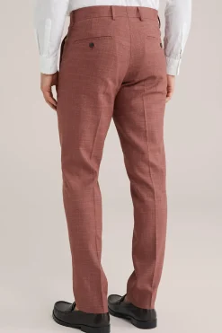 Slim fit pantalon van linnenmix