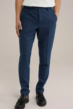 slim fit pantalon van linnenmix