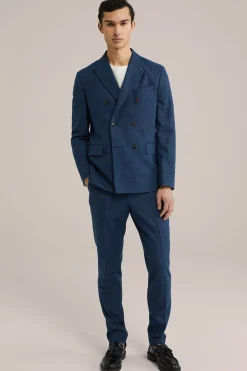 slim fit pantalon van linnenmix