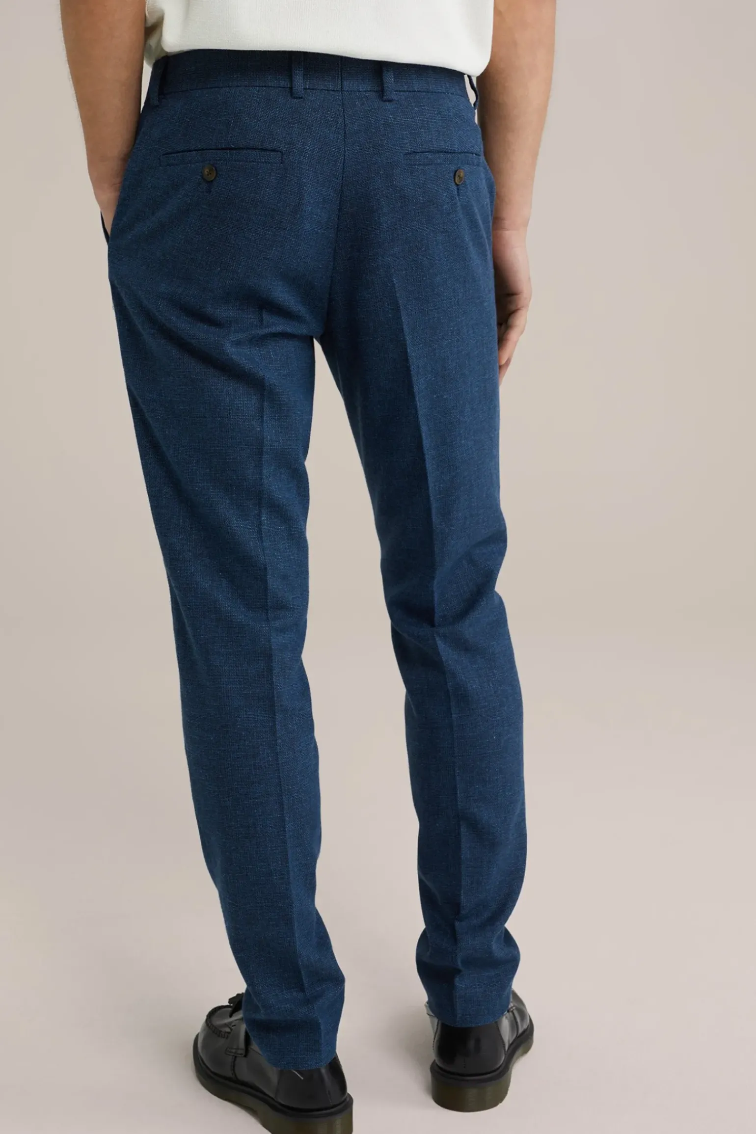 slim fit pantalon van linnenmix